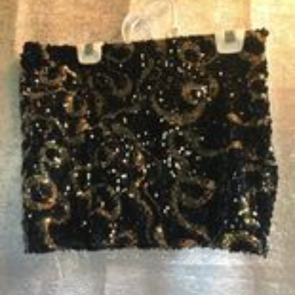 wet seal mini skirt - black and gold sequin